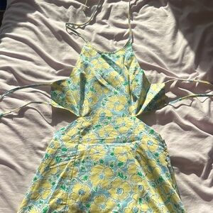 Zara Light Yellow Floral Dress